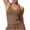Coffee, variant on Women's Halter Neck Top Sleeveless Solid Color Casual Pullover Slim Fit Tank Fashion Blouse Khaki S(S)
