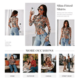 thumbnail image 4 of PRETTYGARDEN Womens Long Sleeve Going Out Tops Fall Mesh Floral Blouses Slim Fitted Shirts Date Night Outfits, 4 of 10