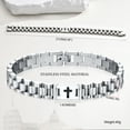 thumbnail image 4 of Men's Bracelet Stainless Steel Cross Men's Bracelet - Jesus Christ Cross Men's Bracelet with Adjustable Buckle Suitable for Sons, Dads, Husbands, Brothers Gift Belief Gift Christmas, 4 of 9