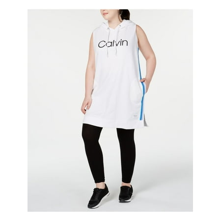 Calvin Klein Performance Womens Plus Hoodie Ombre Stripe Dress