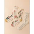 thumbnail image 5 of Women's 3 Pairs Sheer Mesh Socks Floral Thin Socks, 5 of 5