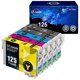 thumbnail image 1 of Reemplazo de cartucho de tinta para Epson 125 T125 para impresoras NX125, NX127, NX130, NX230, NX420, NX530, NX625 Workforce 320, 323, 325 y 520 (2 negros, 1 cian, 1 magenta y 1 amarillo)., 1 of 1