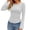 White, variant on Solid Color Fitted T Shirt With Border Side Pleated Sleeves Long Sleeved Pullover Shirt Women S Tops Short Sleeve Womens Thick Long Sleeve Shirt Women Shirts Workout