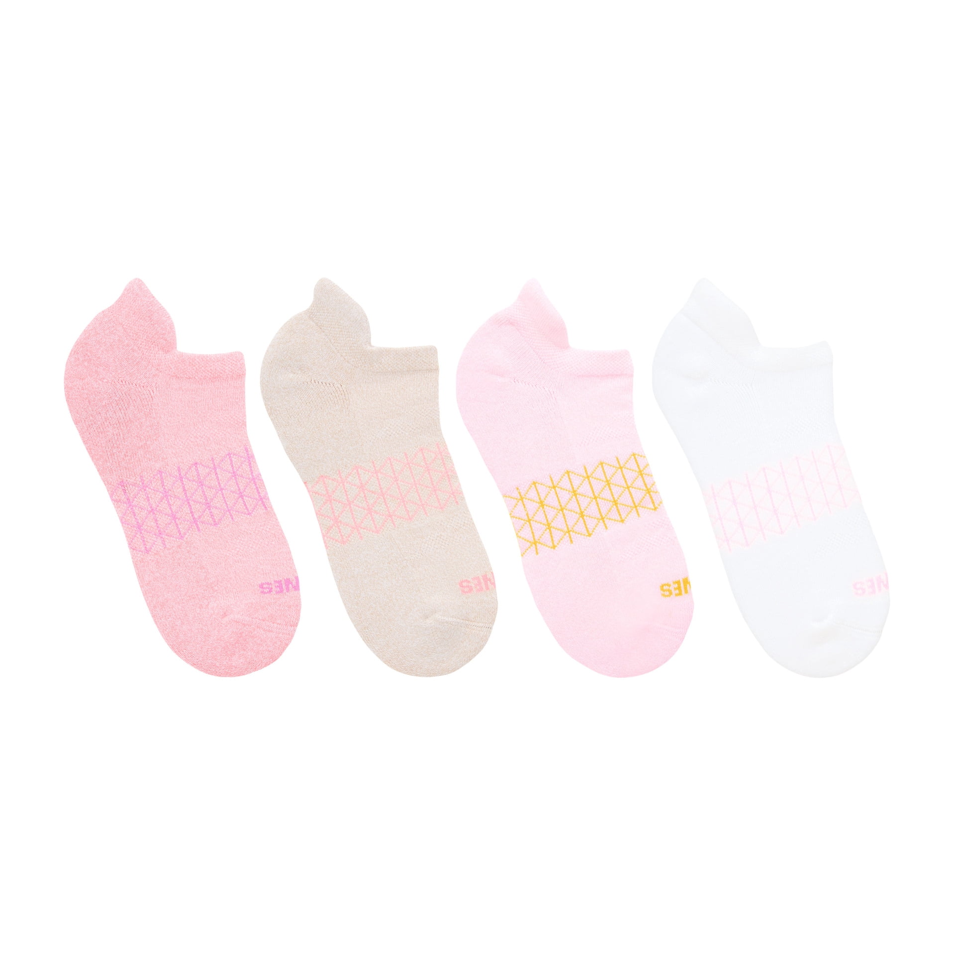 Hanes Womens Absolute Comfort No-Show Socks w/ Heel Shield, 4-Pack, Size 5-9