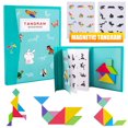 thumbnail image 1 of Rompecabezas de tangram de viaje OUSITAI: libro de bloques con patrones magnéticos, juego de viaje por carretera, rompecabezas de formas, disección, juegos STEM con solución para el desafío de los, 1 of 7