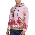 thumbnail image 3 of Naloa Flamingos In The Tropical Forest Men's Casual Hooded Collar Drawstring Hoodies Pullover Sweatshirts Casual Long Sleeve Shirts-X-Large, 3 of 7