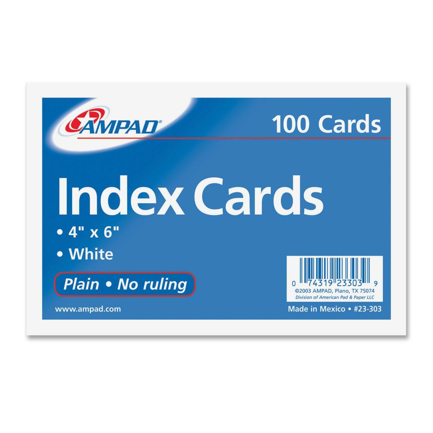 Ampad Plain Index Card