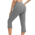 thumbnail image 2 of YYDGH High Waisted Yoga Pants for Women with Pockets Capri Leggings for Women Workout Leggings for Women Yoga Capris Gray M, 2 of 6