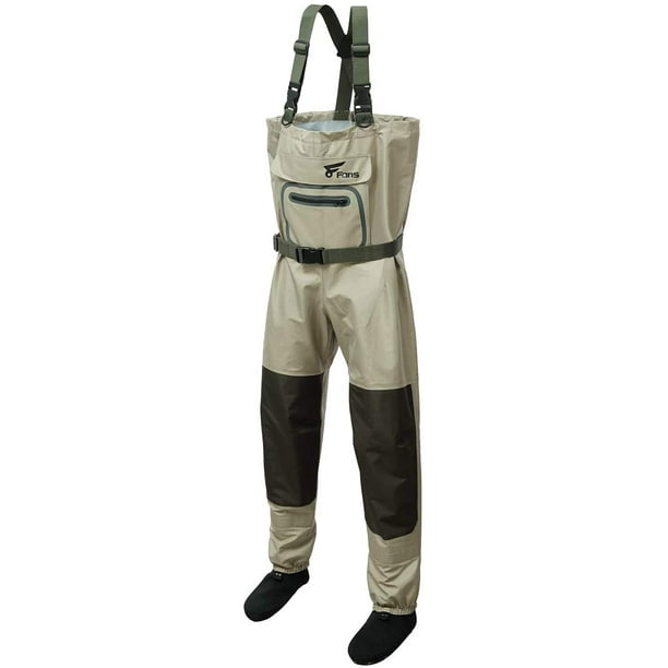 YOYO Breathable Chest Wader 3-Ply 100% Durable and Waterproof with Neoprene  Stocking Foot Insulated Fishing Chest Waders for Fly Fishing,Duck