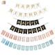 thumbnail image 5 of Banderín de flores de cola de pez con letras de feliz cumpleaños en bronce y cola de golondrina pequeña, 5 of 5