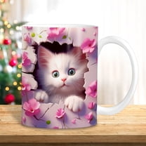 WLAGOOD 3D Cute Cat Coffee Mug,Fashionable Cup Artistic Ceramic Cup Multifunctional Mug
