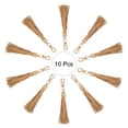 thumbnail image 3 of 10pcs Borlas de Cuero PU, 6" Borla de Llavero con Gancho Giratorio para Hacer Joyería (Caqui), 3 of 6