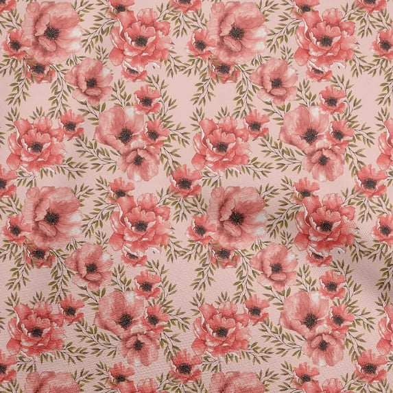 oneOone Cotton Jersey Dark Peach Fabric Floral Sewing Fabric By The Yard Printed Diy Clothing Sewing Supplies 58 Inch Wide