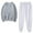 Gray, variant on Women Plus Size 2 Piece Tracksuit Women's Solid Round Neck Pullover Casual Sports Pants Sports Set