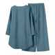 thumbnail image 5 of Conjuntos de 2 piezas para mujer: tops de manga larga con dobladillo asimétrico y pantalones anchos. Conjunto holgado y liso para otoño-invierno. Estilo cómodo y moderno., 5 of 5