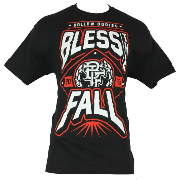 Blessthefall Mens T-Shirt - Bless the Fall Hollow Bodies 2013 Word Logo (X-Small)