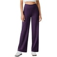 thumbnail image 2 of Clearance! Titcea Yoga Pants Women Solid Color Elastic High Waisted No Front Seam Straight Leg Sweatpants, Soft Comfortable Workout Casual Pants with Pockets, 2 of 9