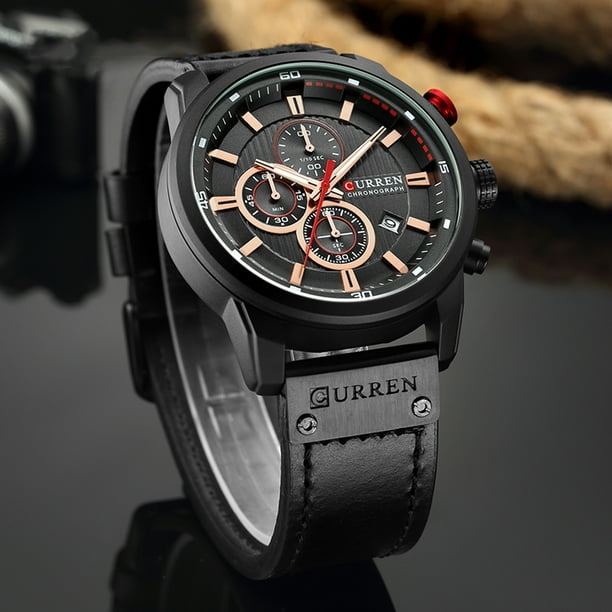 CURREN 8291 Men Watch Waterproof Quartz Strap Watch Multifunction Chronograph Wristwatch Male Sports Watch Walmart