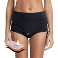 thumbnail image 4 of Minjewel Women's Leakproof High Waist Swim Trunks, Period Bikini Bottom Absorbent Swimwear for Teens, Bathing Suit,Black L, 4 of 6
