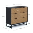 thumbnail image 4 of Nathan James Enloe Boho 3-Drawer Dresser for Bedroom, Wood Dresser with Deep Drawers, Metal Legs and Drawer Pulls, Rustic Brown, 4 of 5
