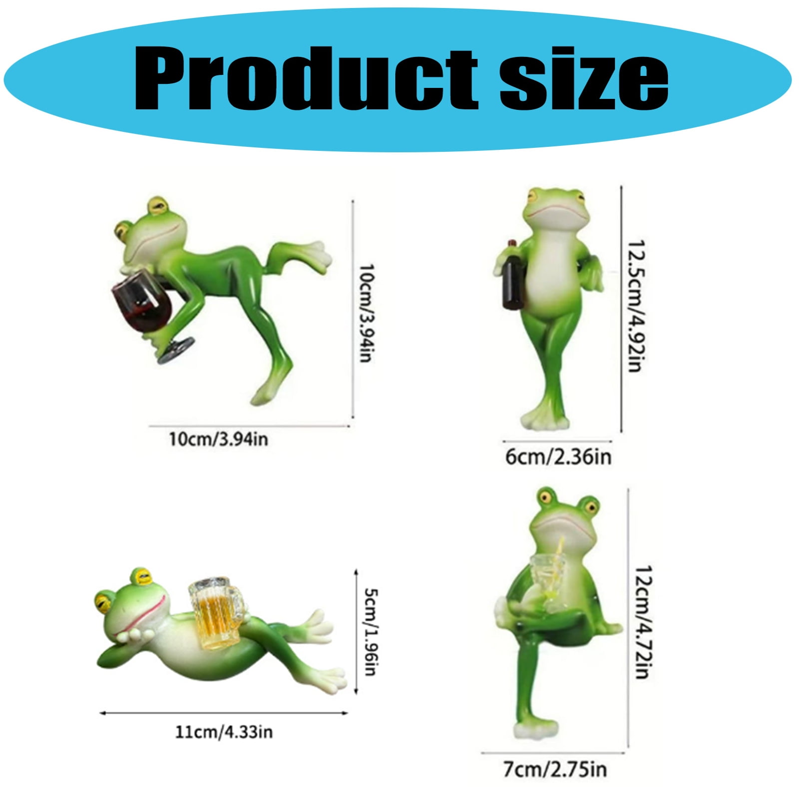 Tipsy Frogs Figurines Flower Pots Huggers Frogs Sculptures Outdoor Garden Statue Plant Pots Decorations Gift