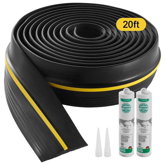 Upgraded 20 FT Garage Door Weather Seal Strip, Heavy-Duty PVC Threshold Seal with Adhesive, DIY Garage Bottom Weatherproofing Replacement, Black
