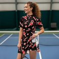thumbnail image 4 of Psesaysky Christmas Sundress for Women Candy Cane Print Golf Tennis Dress Pickleball Sports Dress Short Sleeve Quick Dry Tennis Workout Dresses Sun Protection for Holiday Party, 4 of 7