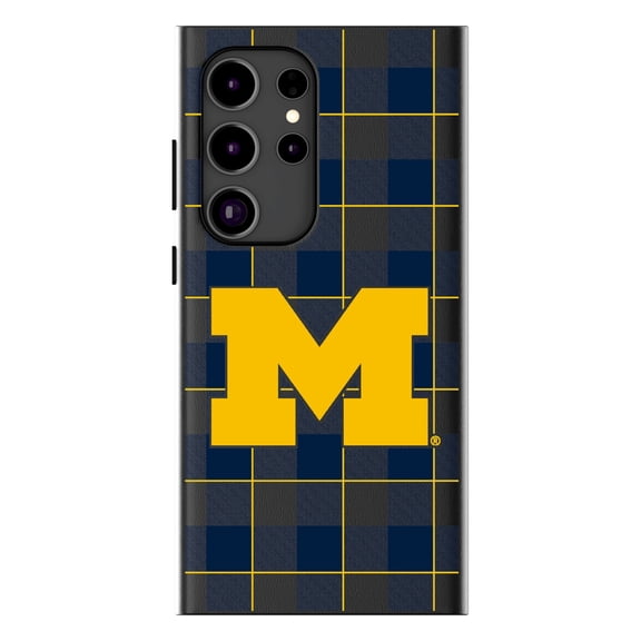 Keyscaper Michigan Wolverines Plaid Galaxy Magnetic Bump Case