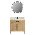 thumbnail image 2 of Solana 36" Wood Vanity in Weathered Fir Calacatta White Quartz Top with Mirror, 2 of 14