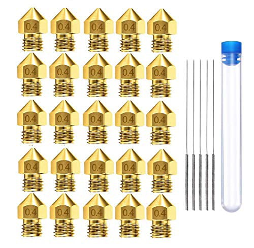 20x 3D Printer Nozzle Accessory Brass MK8 0.4mm For CR 10 For Ender 3 Anet A8 UK 