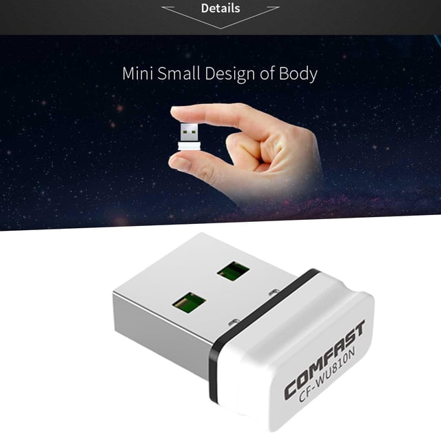 Mini adaptador USB Tarjeta de red de 150Mbps, 2.4G y 5.8G, adaptador inalámbrico de Internet Transmisor para teléfonos inteligentes Hugo Tarjeta de red inalámbrica