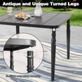 thumbnail image 6 of Nuu Garden Outdoor 5-Piece Patio Dining Set, 37 Inch Square Metal Table with Umbrella Hole and 4 Slatted Stackable Chairs, All-Weather Powder-Coated Iron for Garden, Patio, Backyard, Deck, Black, 6 of 9