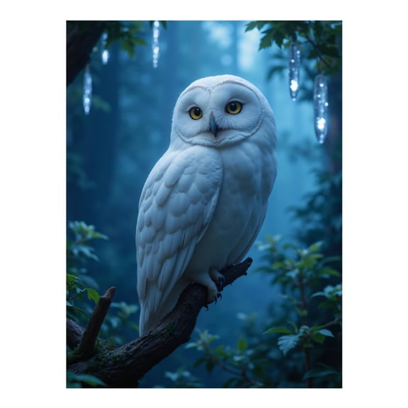 Diamond Art Kits for Adults - 5d White Owl In Enchanted Forest Diamond Painting for Adults, Diamond Art for Adults Beginners, Diamond Painting Kits for Adults for Home Wall Decor