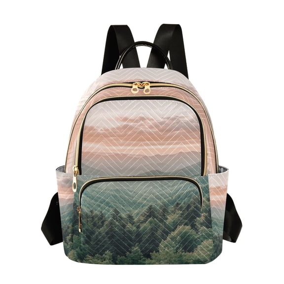 FORMRS Mini Backpack Purse for Women Travel Daypack Casual Shoulder Bag, Mountains at Dawn