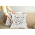 thumbnail image 2 of Ambesonne Love Throw Pillow Cover 2 Pack, Curlicue Style Calligraphy, 16", Pearl and Charcoal Grey, 2 of 7