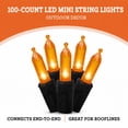 thumbnail image 3 of Indoor/Outdoor 100-Count LED Mini String Lights, Orange, 19.5', Halloween by Way To Celebrate, 3 of 8