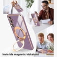 thumbnail image 3 of Dteck for Samsung Galaxy S24 Case with Magnetic Ring Stand, Compatible with MagSafe, Full Camera Lens Protection, Luxury Plating Slim Cover Samsung S24 Phone Cases for Women Men,Purple, 3 of 4