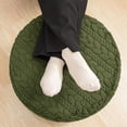 thumbnail image 3 of 20"x20"x14" Round Pouf Ottoman, Green Boho Floor Footrest – Limited Time Deal – Lightweight Decorative Seating for Living Room or Bedroom, 3 of 4