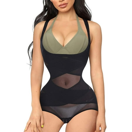 

VASLANDA Women Waist Trainer Bodysuit Full Body Shaper Vest Tummy Control Slim Corset Shapewear Tank Tops