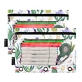 thumbnail image 3 of Flowers Lavender Leaves Cactus 2 Pack Pencil Pouches Zipper Pencil Case 3 Ring Pencil Pouch Cosmetic Bag, 3 of 6