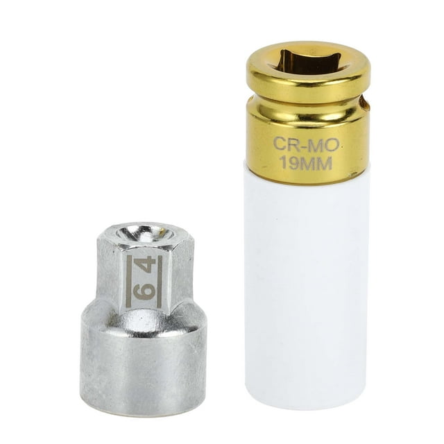 Ofertas Únicas 1 Juego de Tuerca de Bloqueo de Rueda para Porsche Cayenne Cayman 18 Dientes #64 Llave de Extracción de Tuerca Socket con Adaptador de 19 mm