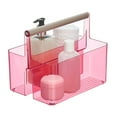 thumbnail image 6 of mDesign Plastic Shower Caddy Storage Organizer Utility Tote - Dark Pink/Satin, 6 of 7