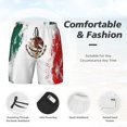 thumbnail image 3 of Mens Swim Trunks Mexican Flag Quick Dry Board Shorts with Compression Liner, 3 of 6