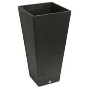 Algreen Products  16 x 32 in. Valencia Square Taper Planter with Elevated Plant Shelf - Slate