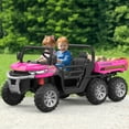 thumbnail image 2 of Lumiparty 24V Electric Powered Ride-on Dump Truck for Kids, 2-Seater Child Toy Truck with 6 Wheels 4WD, Remote Control, Parent Control & Music, Pink, 2 of 8
