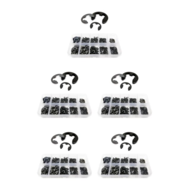 Guardoinrt 580pcs ABS Precision Manufacturing Circlip - And Durable Snap Retaining Ring For Precision black 5Set