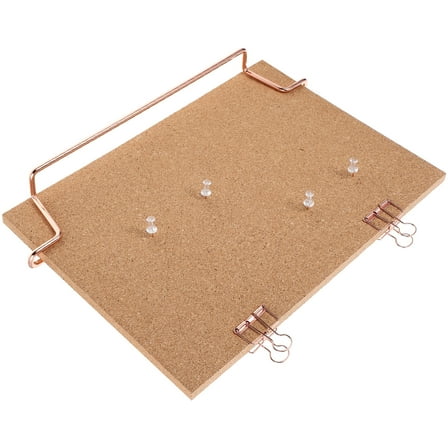 Pretyzoom 1Set Reusable Brown Cork Message Board for Daily Use with Metal Frame and Easy Pinning