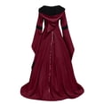 thumbnail image 6 of Women's Dress Retro Style Trumpet Sleeve Long Floor Length Gothic Attire for Special Events and Themed Parties, 6 of 6