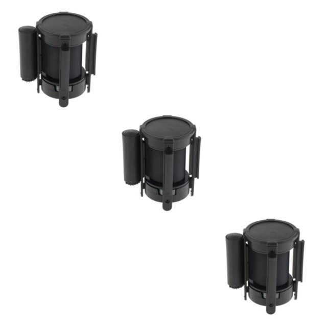 maskred Versatile Retractable Stanchion Queue Barrier for Effective Crowd Management Black 3meters 3Set