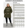 thumbnail image 4 of Soularge Women's Plus Size Winter Coat Warm Puffer Jacket Waterproof Hooded Winter Jacket Army green 2X, 4 of 8